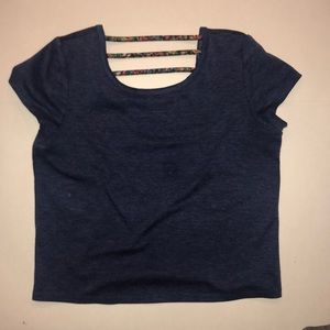 T shirt with strap detailing on back